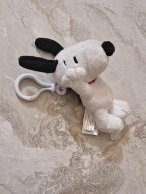 Plush White Snoopy-Style Clip-On Toy for Kids